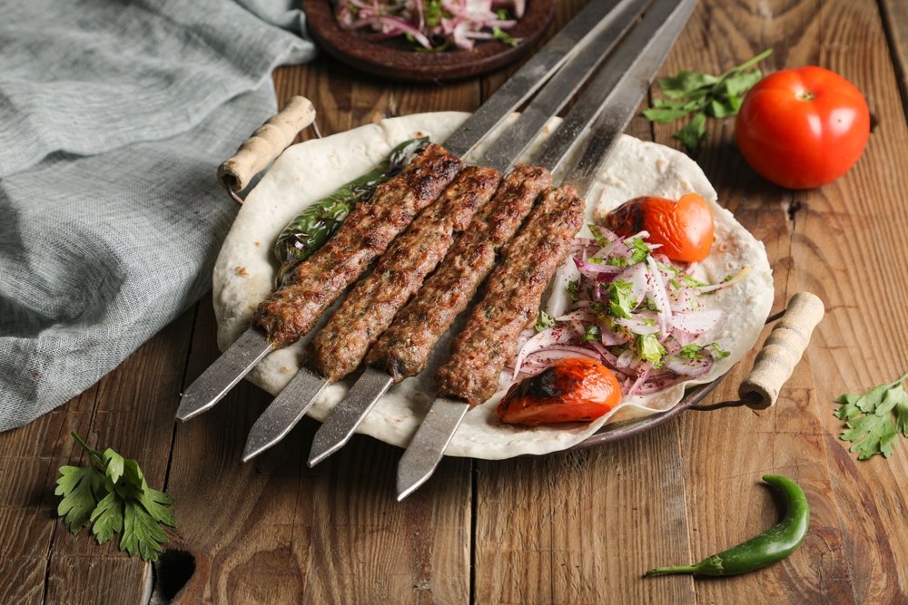 Traditional,Turkish,Grilled,Shish,Kebab,Or,Kebap.,Delicious,Adana,Kebab.